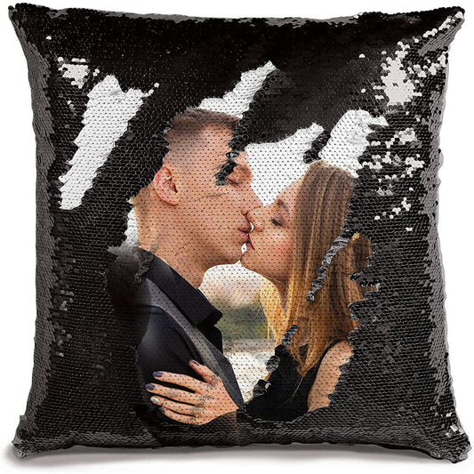 Custom Photo Magic Sequins Pillow With Cushion